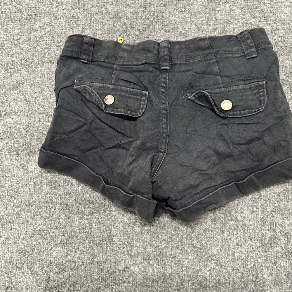 Forever 21 Shorts Womens Size 25 Black Denim Cuffed Hem Casual Mini Festival